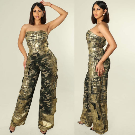 Gold Metallic  Jumpsuit